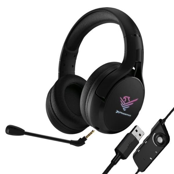 AURICULARES + MICROFONO PHOENIX X SPECTRUM RGB USB BLACK