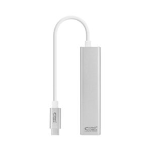 ADAPTADOR NANOCABLE USB-C ETHERNET RJ45 GIGABIT + 3XUSB 3.0 15CM SILVER