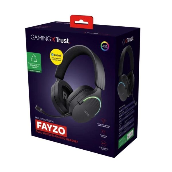 AURICULARES + MICROFONO TRUST GAMING RGB GXT 491 FAYZO HEADSET WIRELESS - Imagen 13