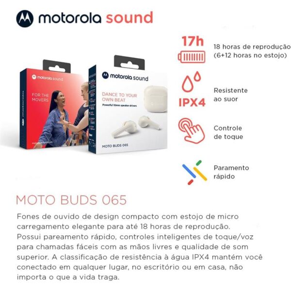 AURICULARES MOTOROLA MOTO BUDS 065 IN EAR ANC BLUETOOTH 5.3 BLACK - Imagen 3