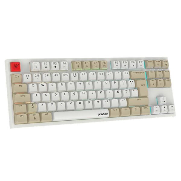 TECLADO PHOENIX ROYAL GAMING MECANICO TKL USB RGB WHITE - Imagen 2