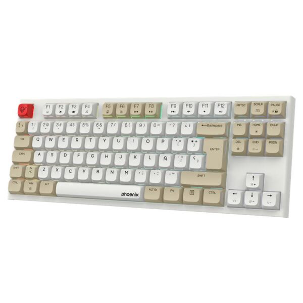 TECLADO PHOENIX ROYAL GAMING MECANICO TKL USB RGB WHITE - Imagen 3