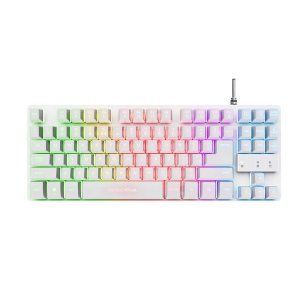 TECLADO TRUST GAMING GXT 833W THADO METALICO USB RGB WHITE - Imagen 2