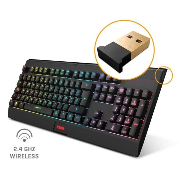 TECLADO + RATON GAMING KROM KABALA WIRELESS RGB RETROILUMINADO BLACK - Imagen 2