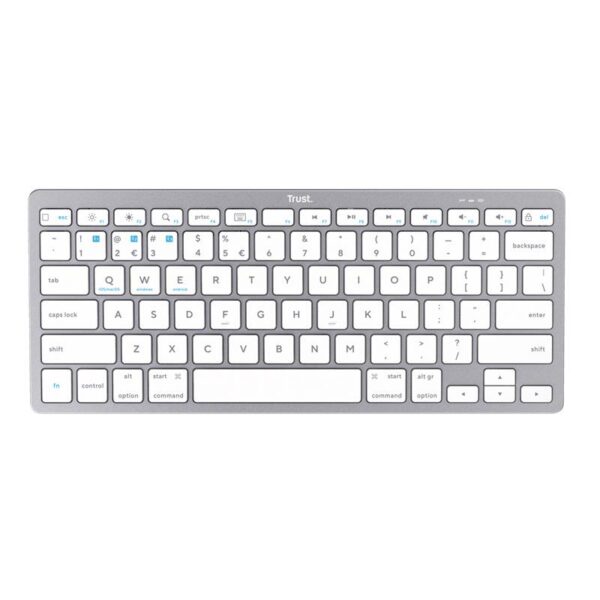 TECLADO TRUST BASICS SLIM WIRELESS BLUETOOTH TKL SILVER - Imagen 3