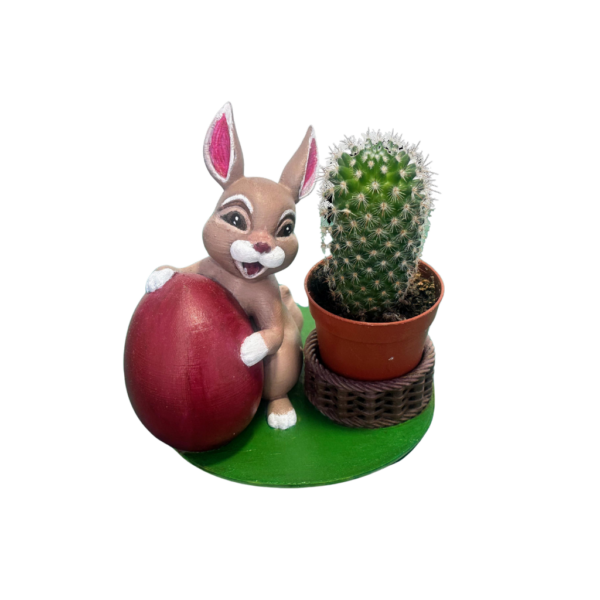 Rabbit & cactus, print