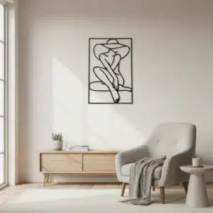 Wanddekoration – Frau mit Hut