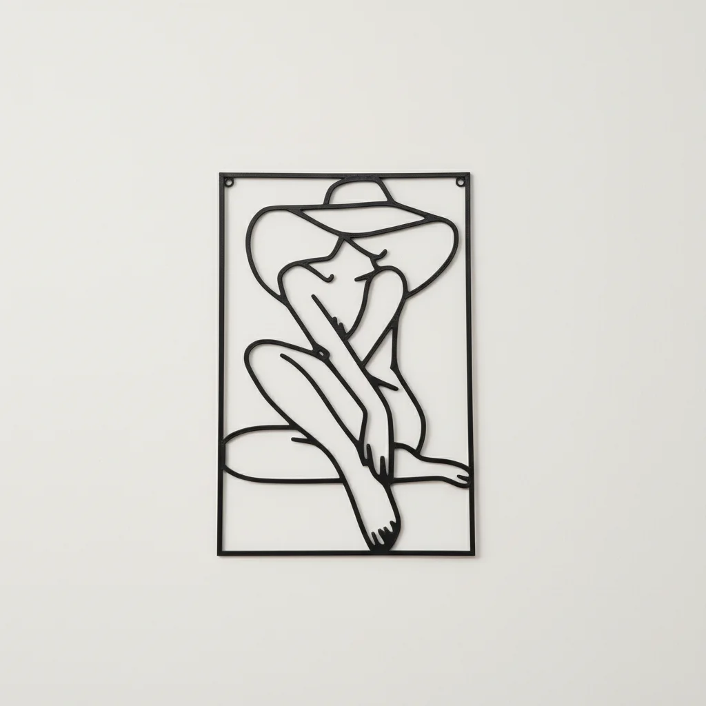 Wanddekoration – Frau mit Hut – Bild 4