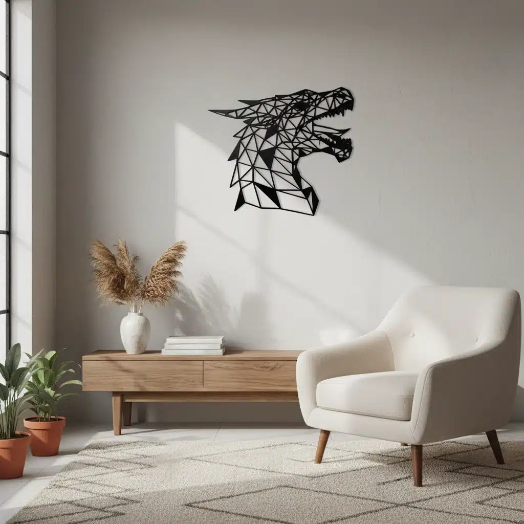 Geometric Dragon Head – Wall Decor