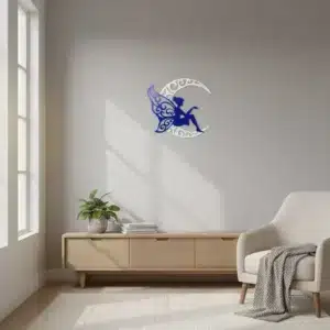 Wall Decor - Blue Fairy on Fluorescent Moon