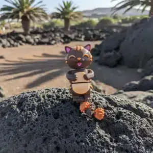 Flexi Katze Schlüsselanhänger 3D