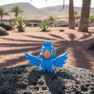 Blauer 3D-Artikulierter Papagei Schlüsselanhänger