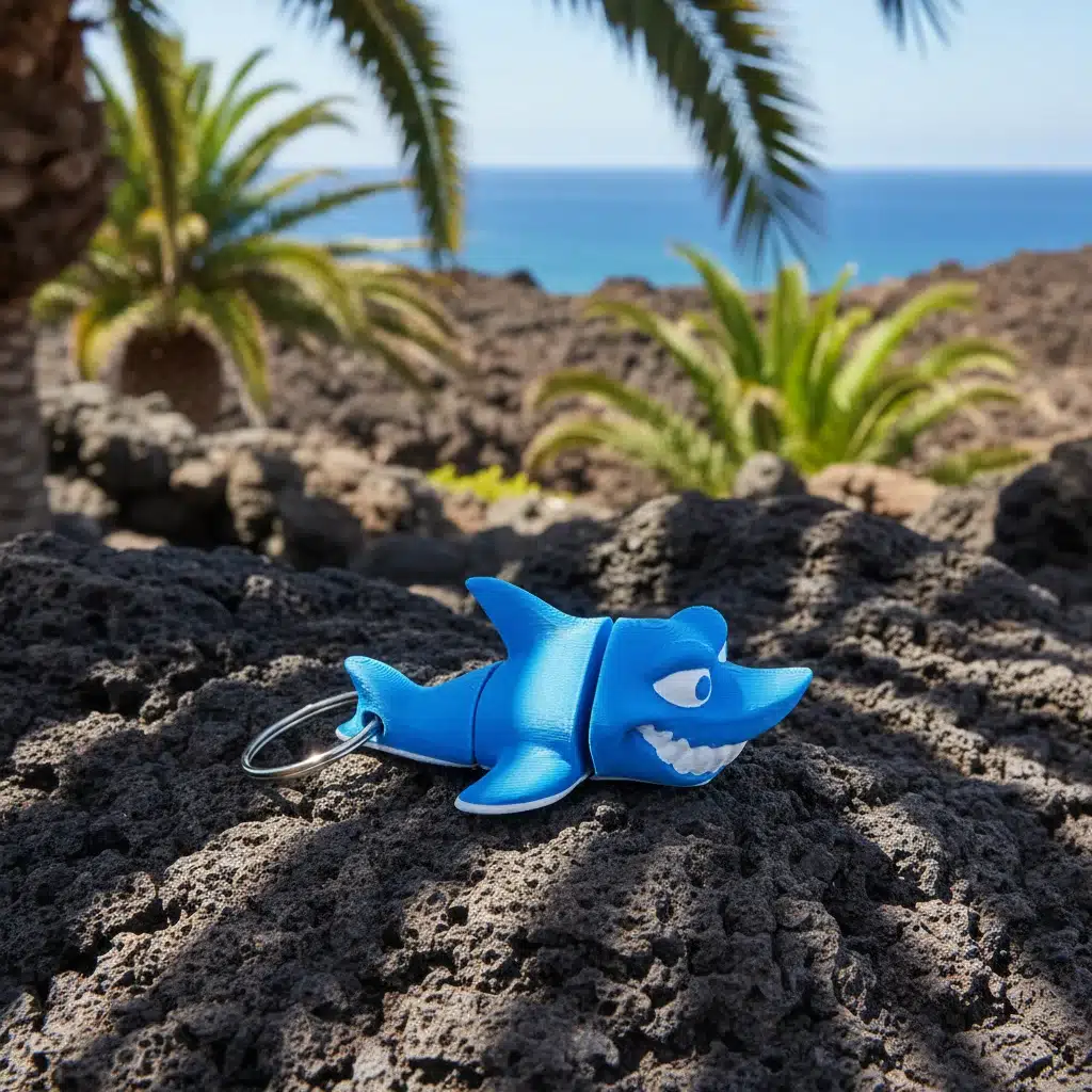 Beweglicher Hai Schlüsselanhänger 3D